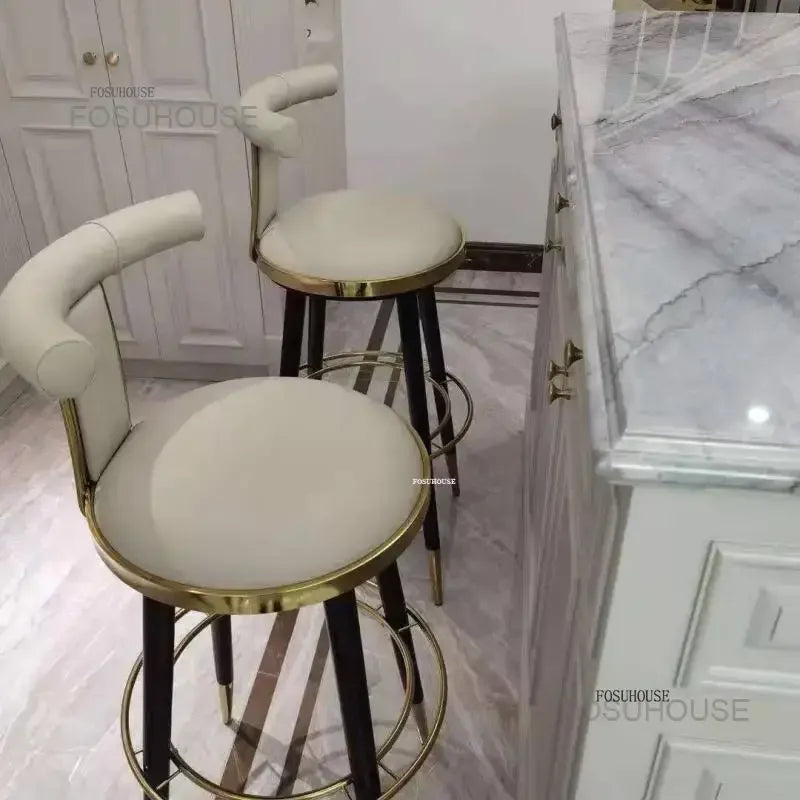Luxury Wooden Bar Chair, Modern Kitchen Furniture