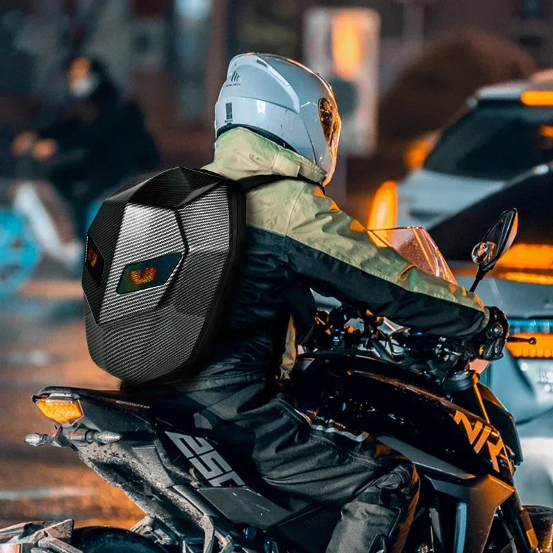 Smart LED Backpack with Display – 47cm, Waterproof Hard Shell, USB Powered Travel Bag
