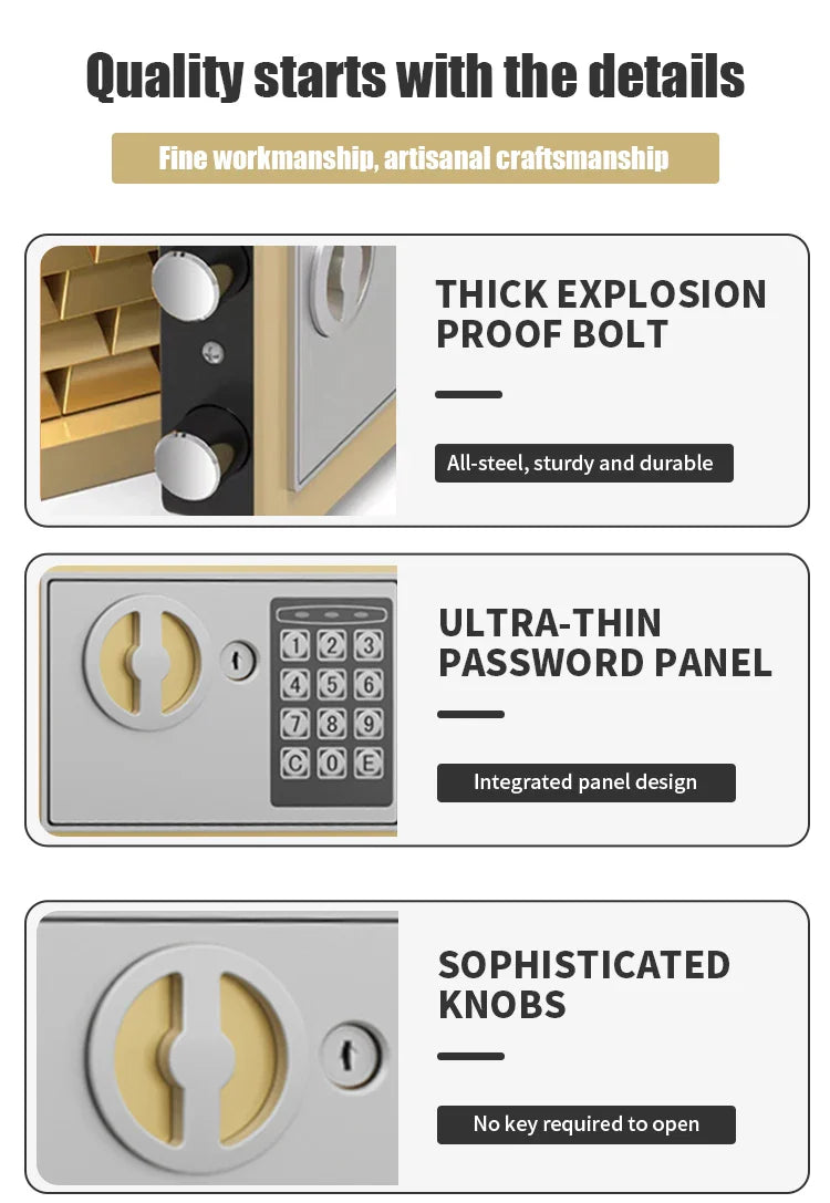 Portable Home Office Safe Box with Electronic Lock