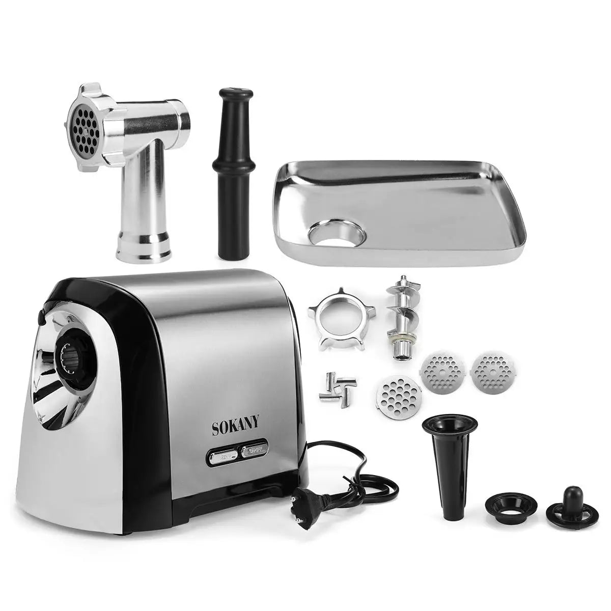 Powerful 500W Stainless Steel Electric Meat Grinder for Home Kitchen Use