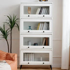 European Minimalist Wooden Cabinet with Doors Bedroom & Living Room Storage Bookshelf