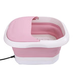 Pink Infrared Foot Bath Massager with Bubbles and Foldable Tub