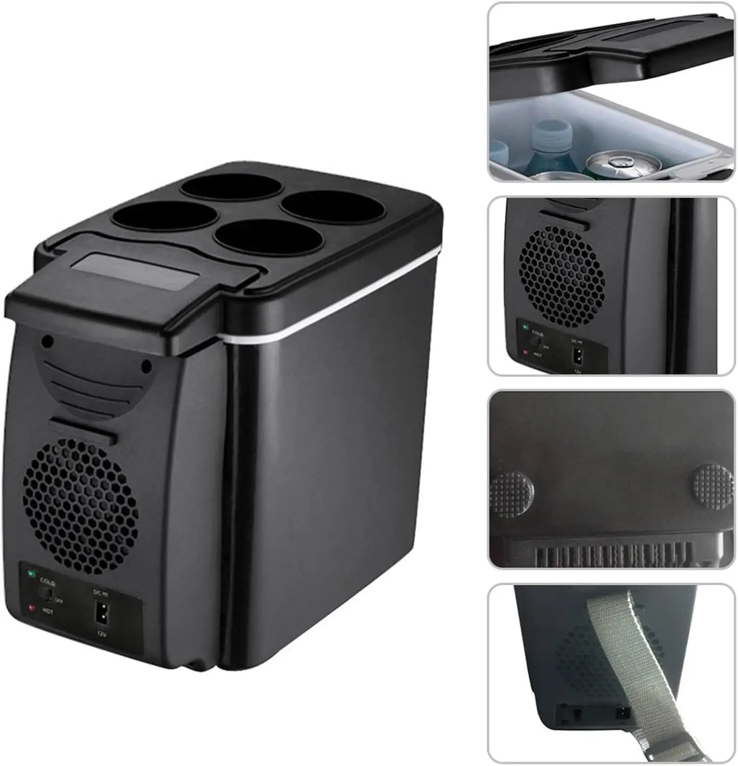 Portable 6L Car Refrigerator with Cooling & Heating , 12V/220V Travel Cooler