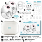 Rechargeable Sky Blue Breast Pump – 2PCS, Leak-Proof & Quiet