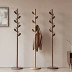 Solid Wood Floor Standing Coat Rack Modern Clothes Hanger for Bedroom or Living Room