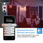 Solar 4G Outdoor PTZ Camera 12MP Dual Lens with Night Vision & Motion Tracking