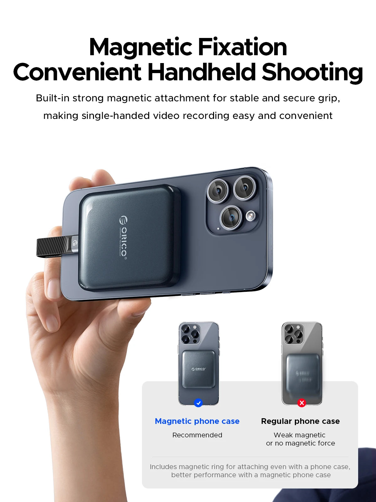 1TB Portable SSD with Magnetic Mount – USB-C 20Gbps for iPhone 15 Pro 4K Video Recording