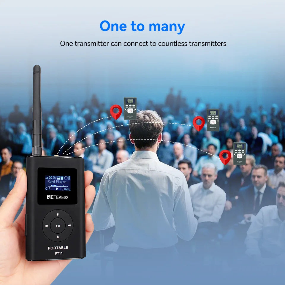 15-Receiver FM Wireless Audio Tour Guide System Portable