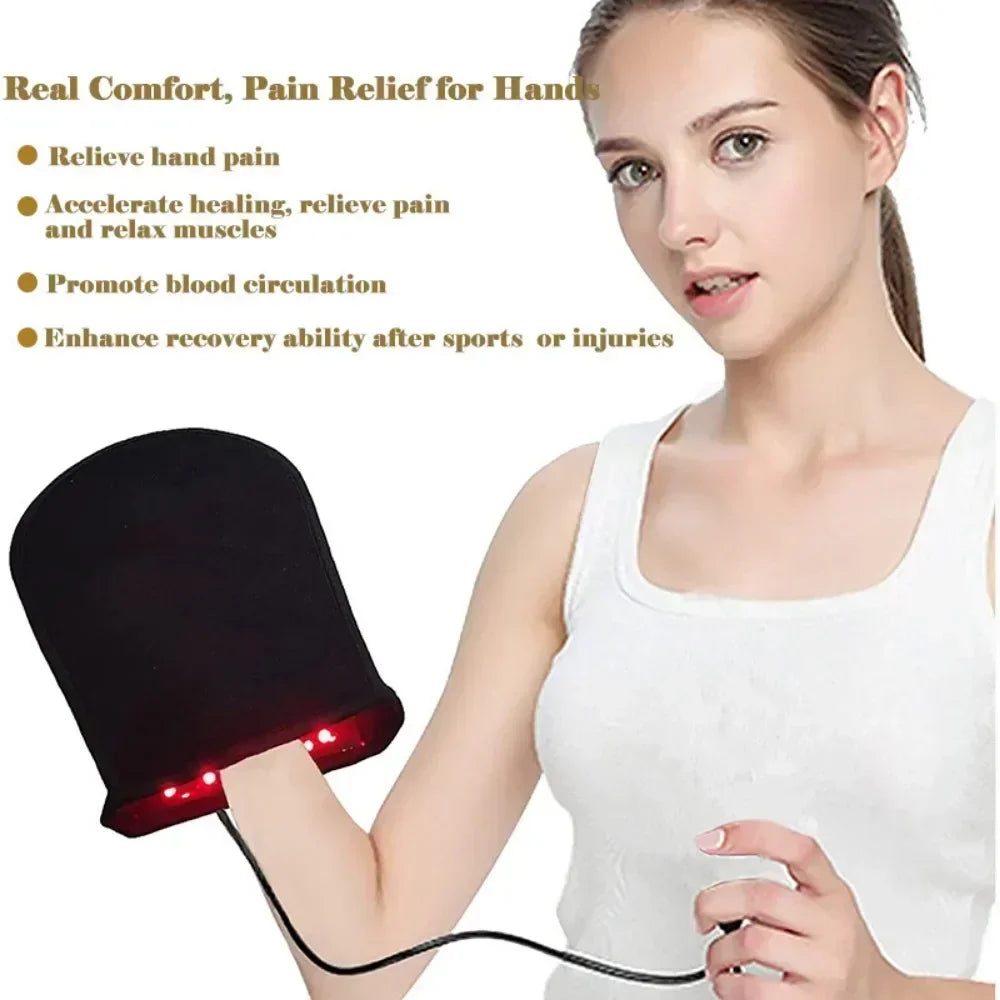 2-in-1 LED Hand Therapy Gloves Dual-Sided Red Light for Circulation & Pain Relief