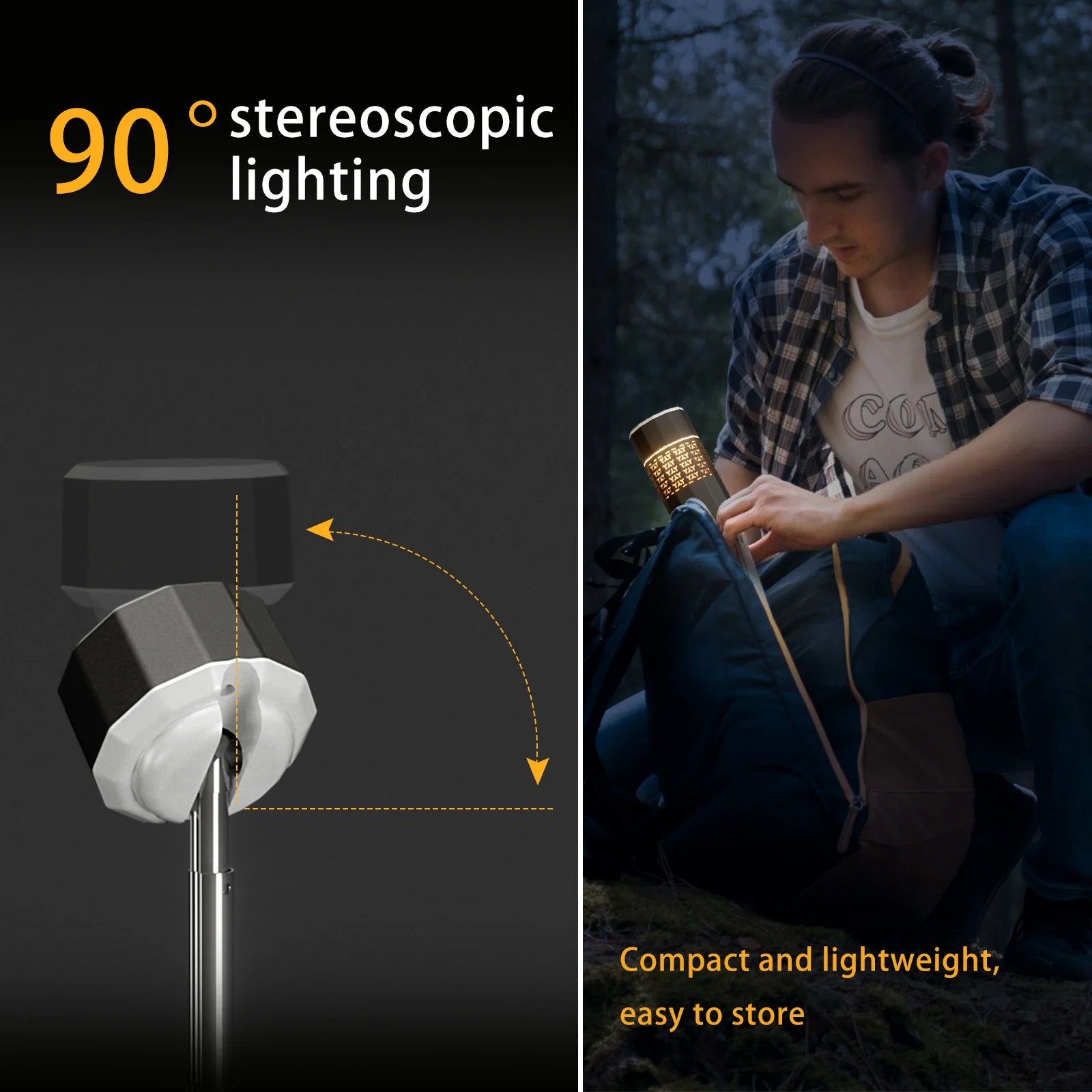 Rechargeable Outdoor Lantern with Flashlight and Tripod