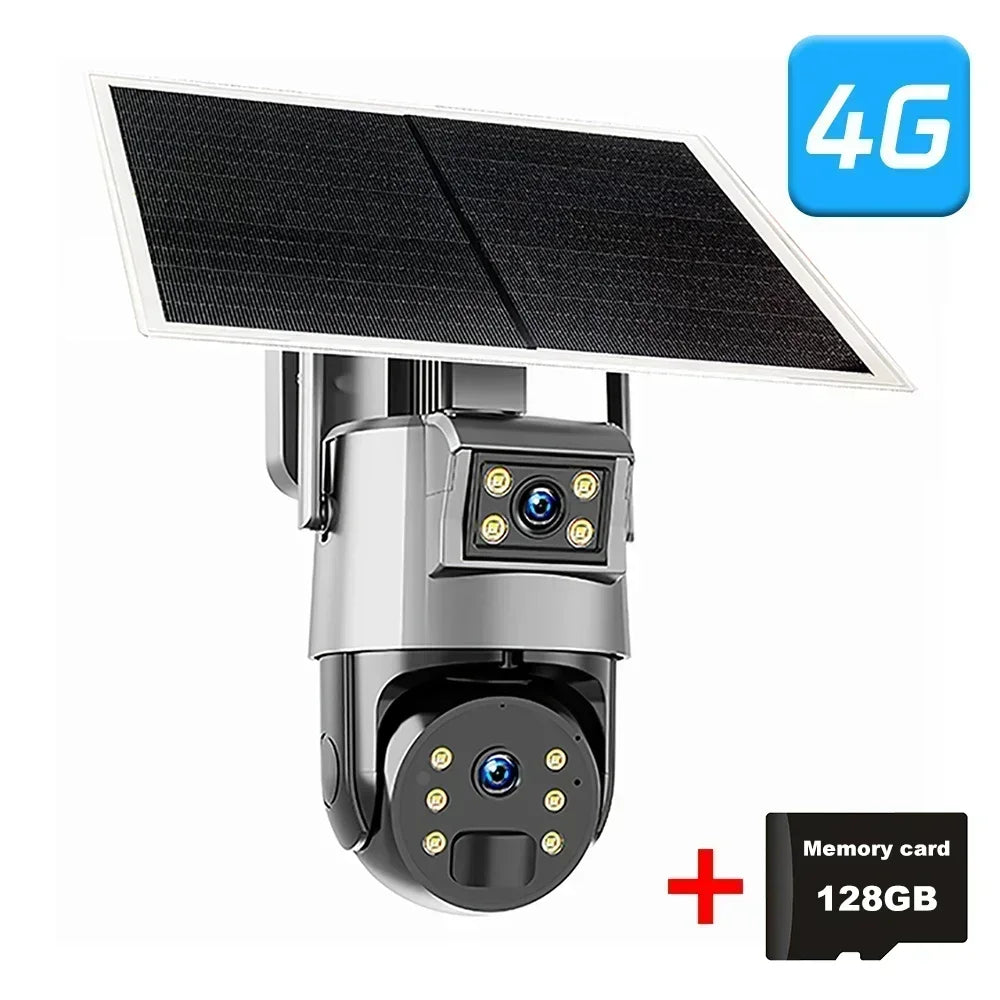 Portable 8MP 4K Solar WiFi Outdoor Camera with Dual Lens, PTZ, Full-Color Night Vision & Two-Way Audio