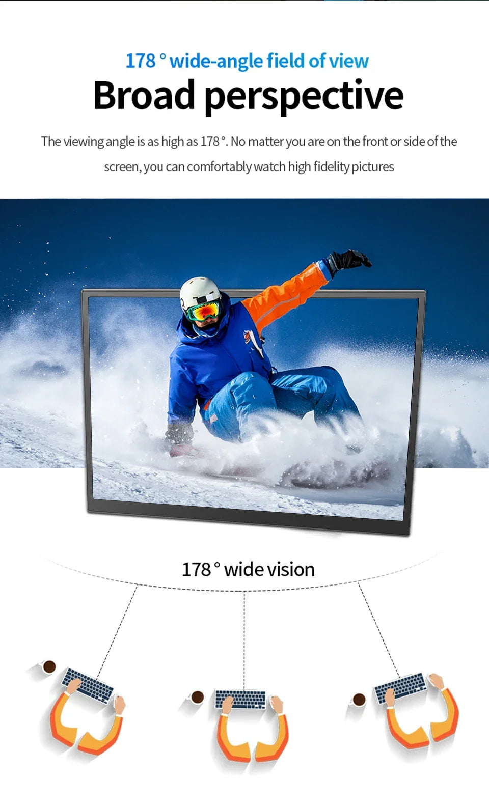 10.5 Inch Portable Monitor 1280P Second Screen for Laptop