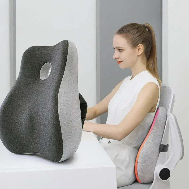 2-in-1 Orthopedic Seat & Lumbar Cushion – Magnetic Bamboo Charcoal Core, Ergonomic Support