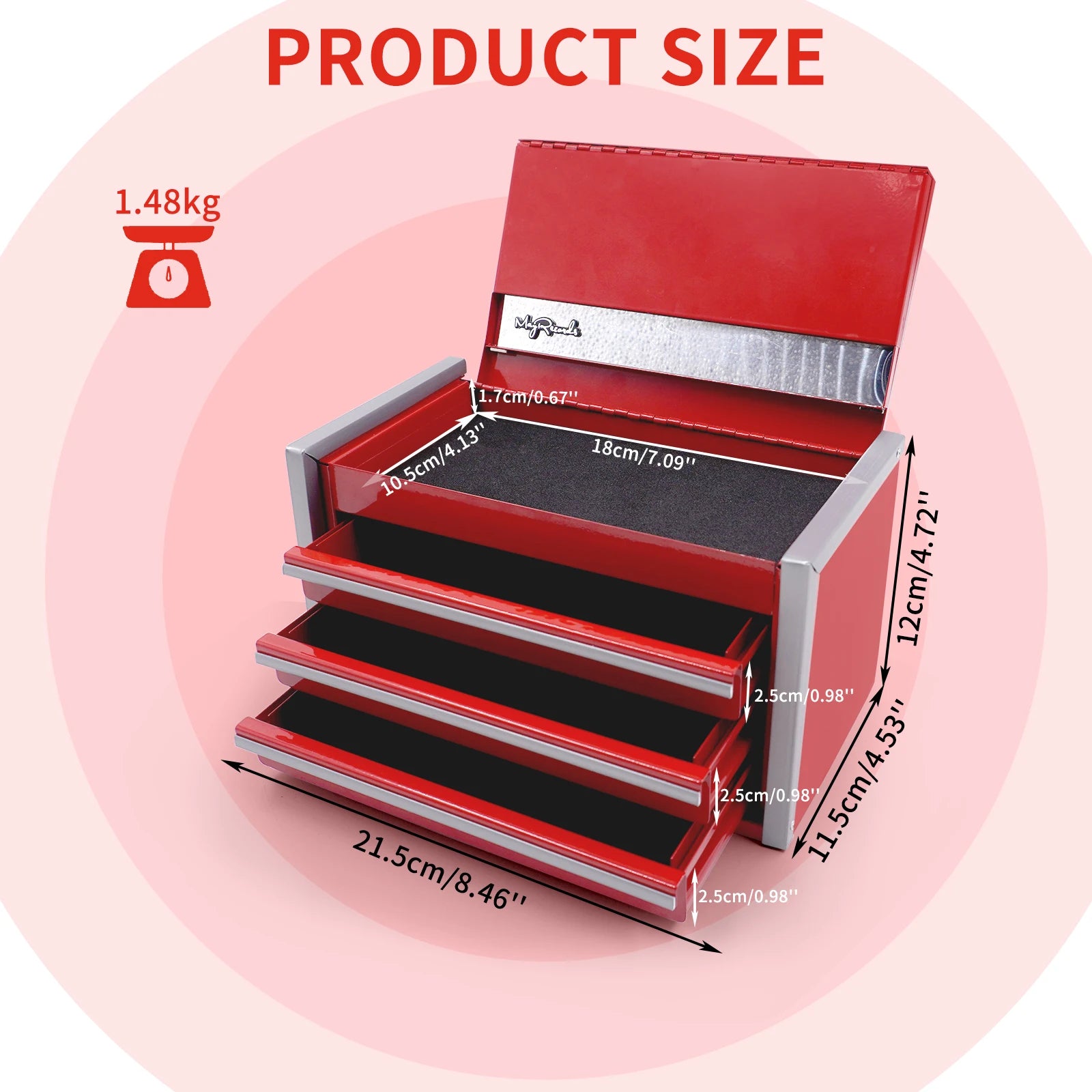 Portable 5-Layer Metal Toolbox for Workshop & Home