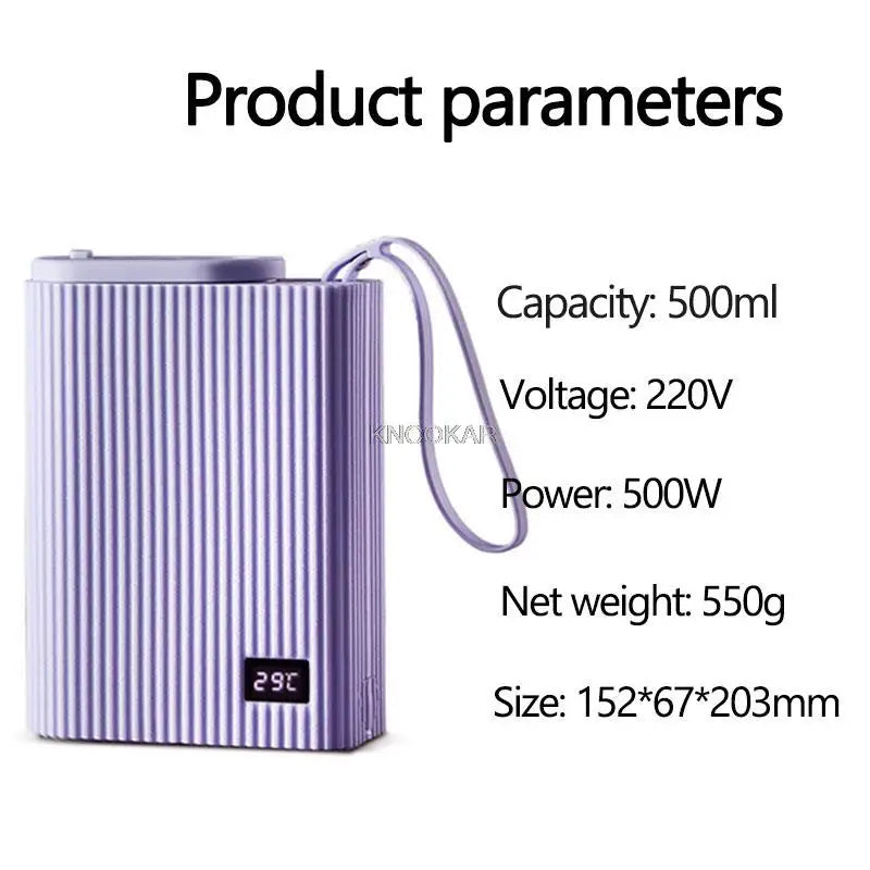 Compact 500ml Electric Kettle for Home or Travel with 7-Stage Temperature Control