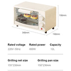 12L Compact Electric Oven for Toasting, Baking & Roasting – Light Green
