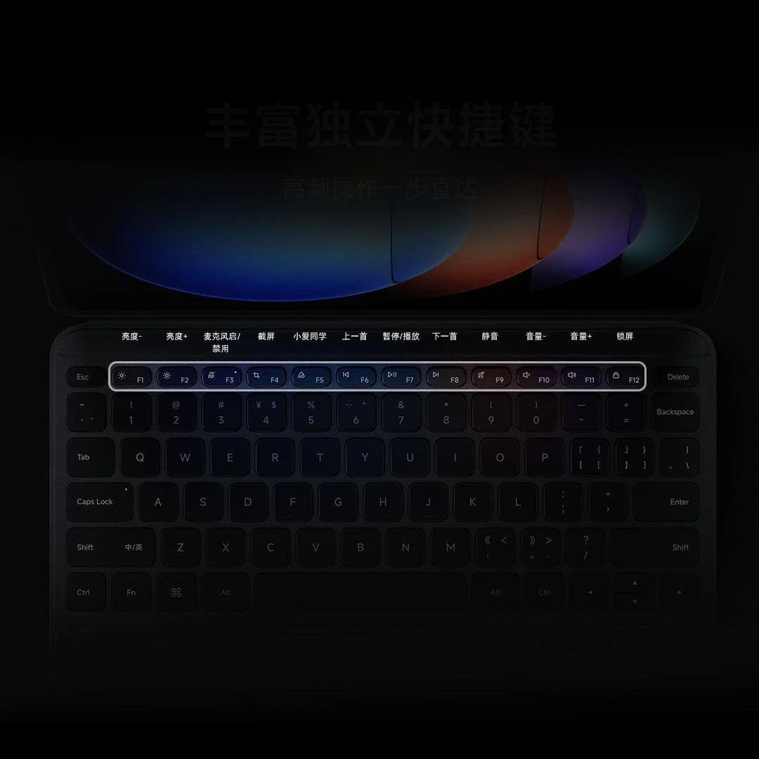 12.4 inch Smart Keyboard Case with Touchpad for Tablet Black