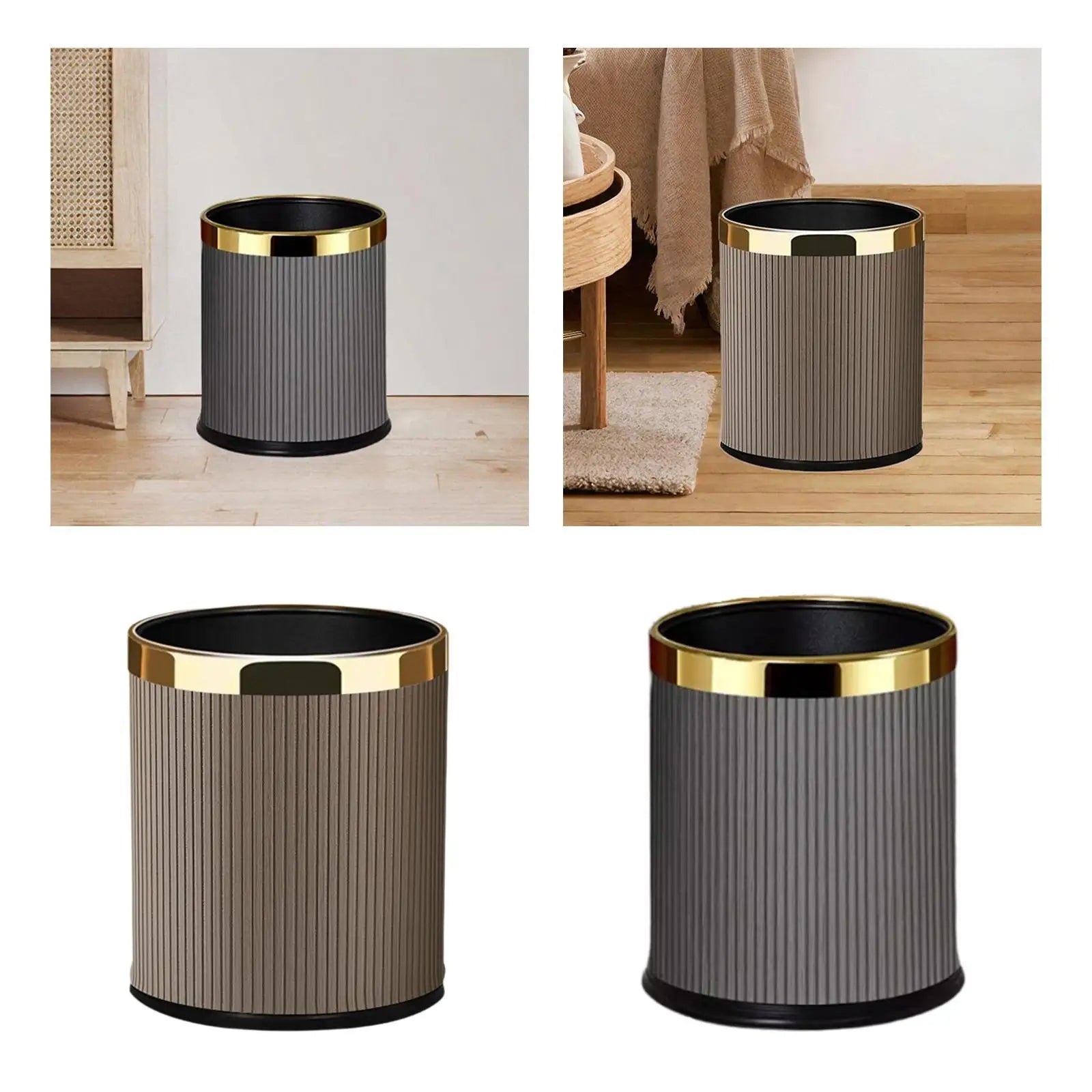 Modern Metal Trash Can – Lightweight, Open Top Waste Bin for Home & Office Gray