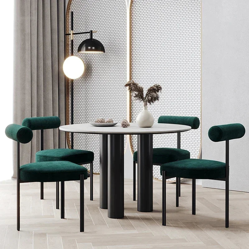 Green Leisure Dining Chair with Backrest Ideal for Home Use