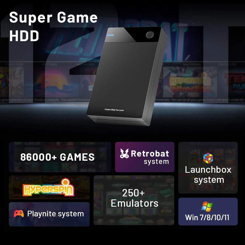 12TB Plug & Play Retro Gaming HDD with 86,000+ Games MS 12T DUO HDD T3