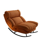 Modern Rocking Lounge Chair Portable Reclining Leisure Seat for Living Room & Balcony (Caramel)