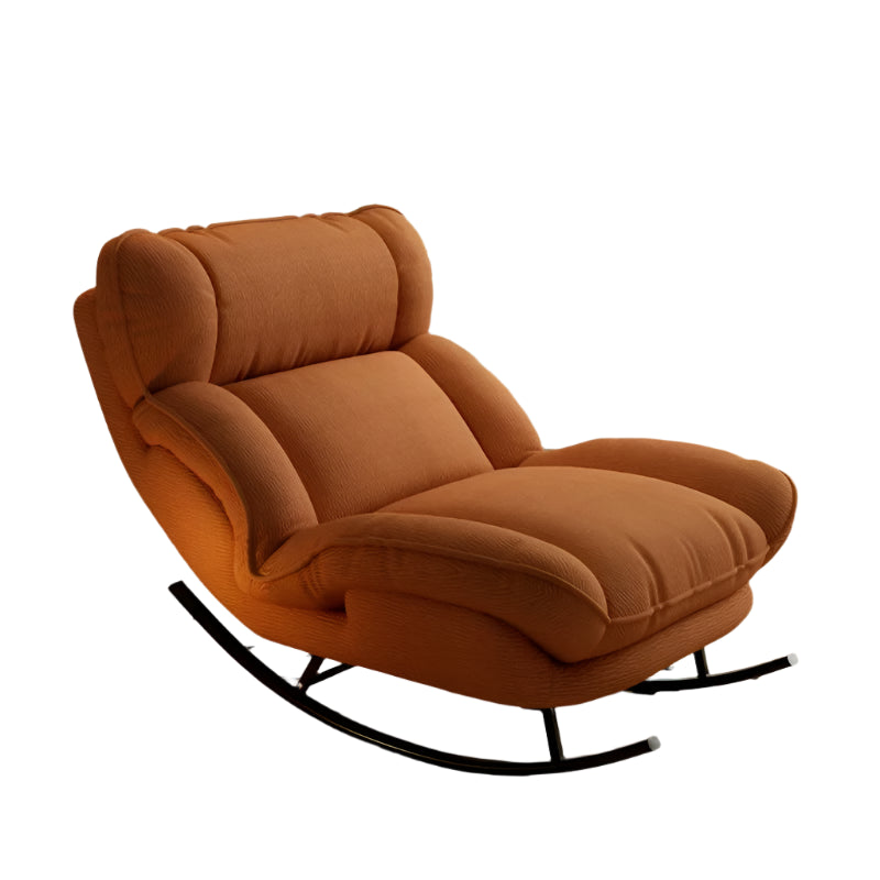 Modern Rocking Lounge Chair Portable Reclining Leisure Seat for Living Room & Balcony (Caramel)