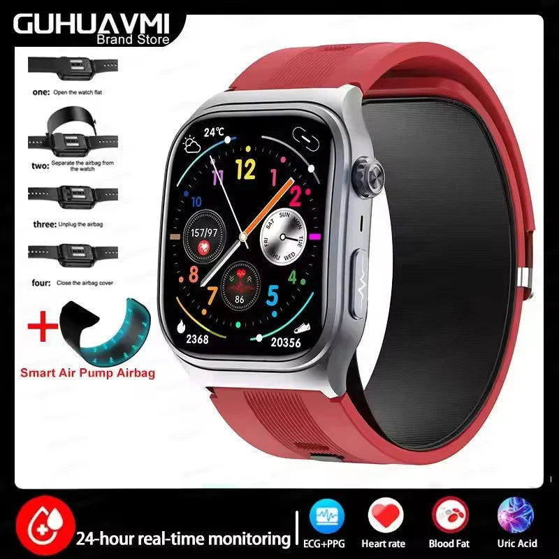 2.06" AMOLED Smartwatch with ECG, Heart Rate & BP Monitor