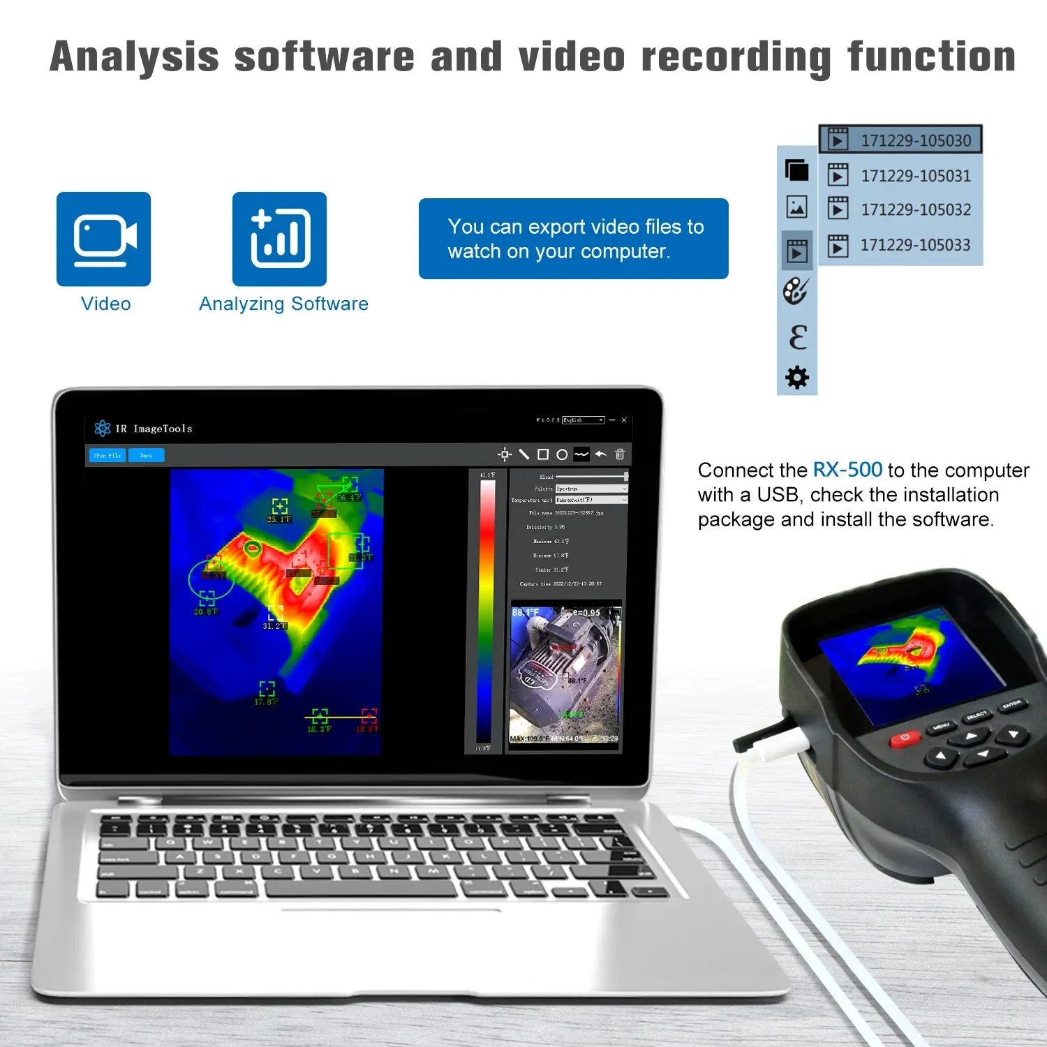 Portable RX-500 Infrared Thermal Imaging Camera