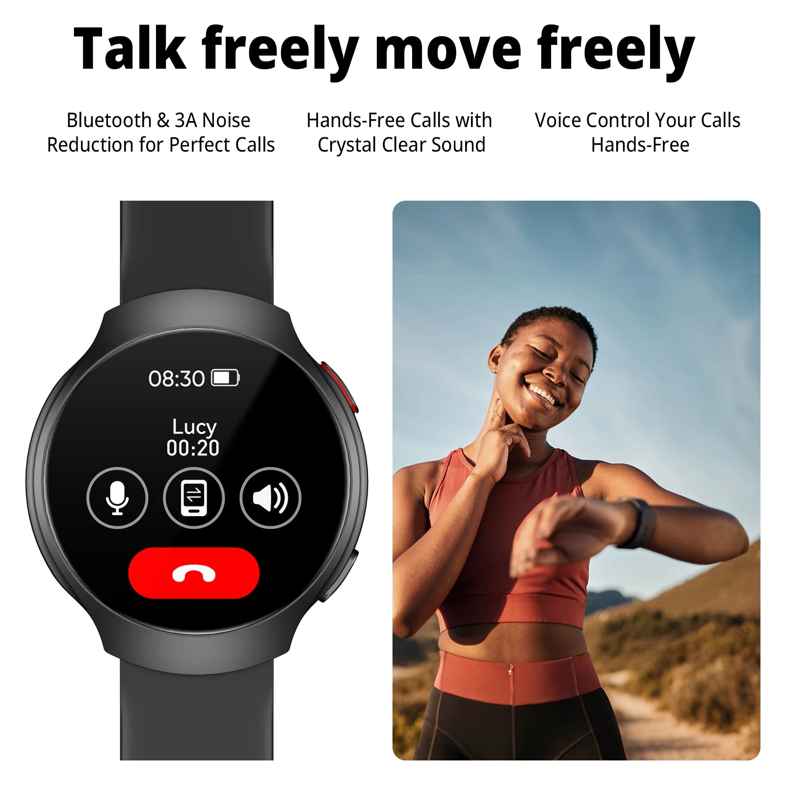 1.43" AMOLED Waterproof Smartwatch with Music Control, Heart Rate & Sleep Tracking