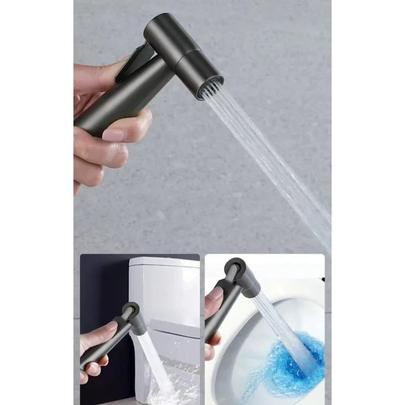 Concealed Dual-Temperature Bathroom Jet Spray Nozzle in Black