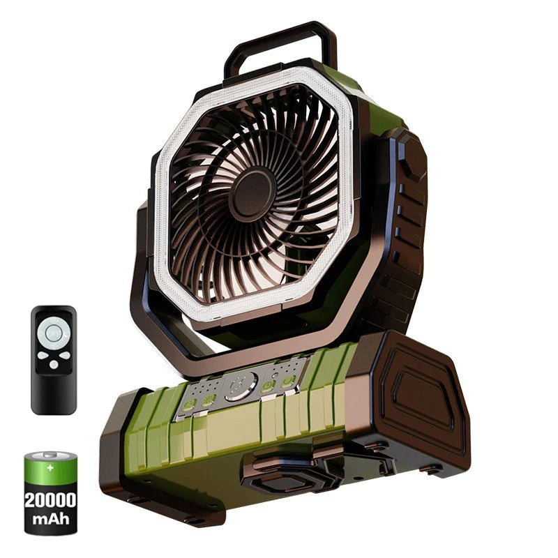 Cordless 270° Oscillating Battery Powered Desk Fan Green 20000mAH