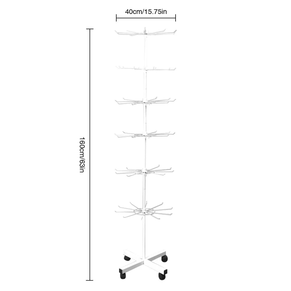 Metal Retail Display Rack, Spinning 6-Layer Stand for Accessories