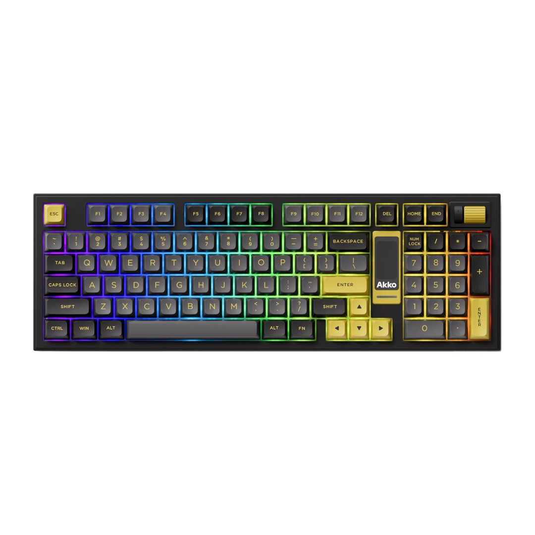 Wireless Mechanical Gaming Keyboard 96-Key RGB Black Gold