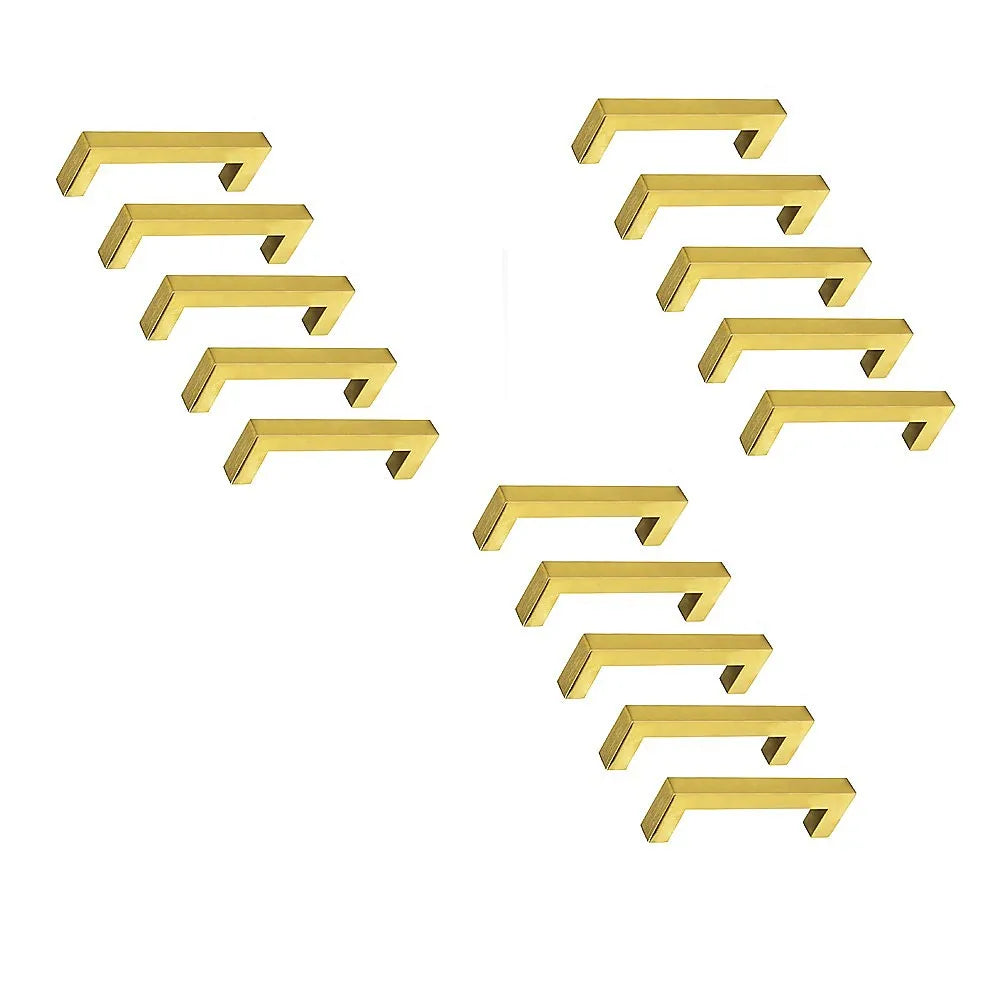 15-Pack Gold Cabinet Handles – 96mm Brushed Brass Drawer Pulls for Kitchen Renovation