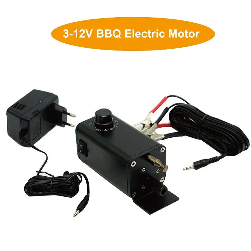 Electric BBQ Grill Motor for Rotating Skewers 3-12V, Variable Speed, Outdoor Use