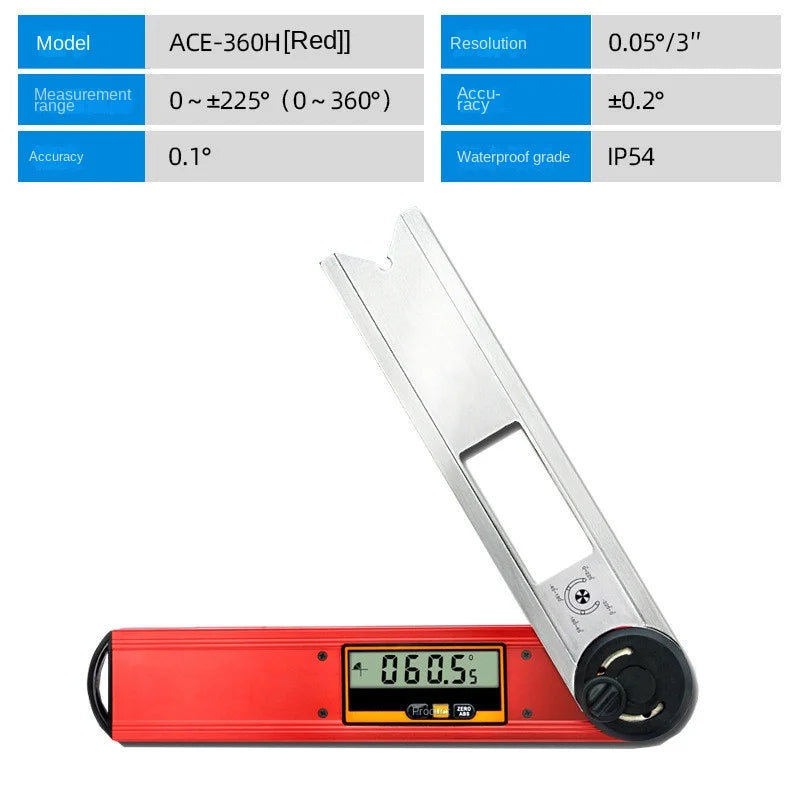 Electronic Digital Angle Finder 360° Rotating Protractor with Bubble Level for Precise Measuring