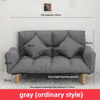 2-in-1 Foldable Sofa Bed Space-Saving Double Lounge Chair for Apartments, Gray