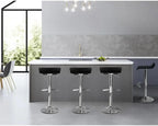 Adjustable Kitchen Bar Stools Set of 4 – Swivel Counter Chairs with Gas Lift, Black, 56–77cm