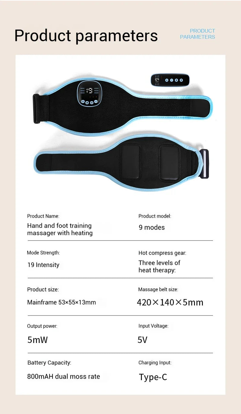 Black Portable EMS Massager – Heated Therapy for Hands & Joints