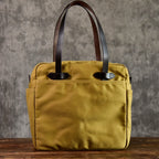 Large Canvas Travel Tote Bag – Khaki, Waterproof & Durable