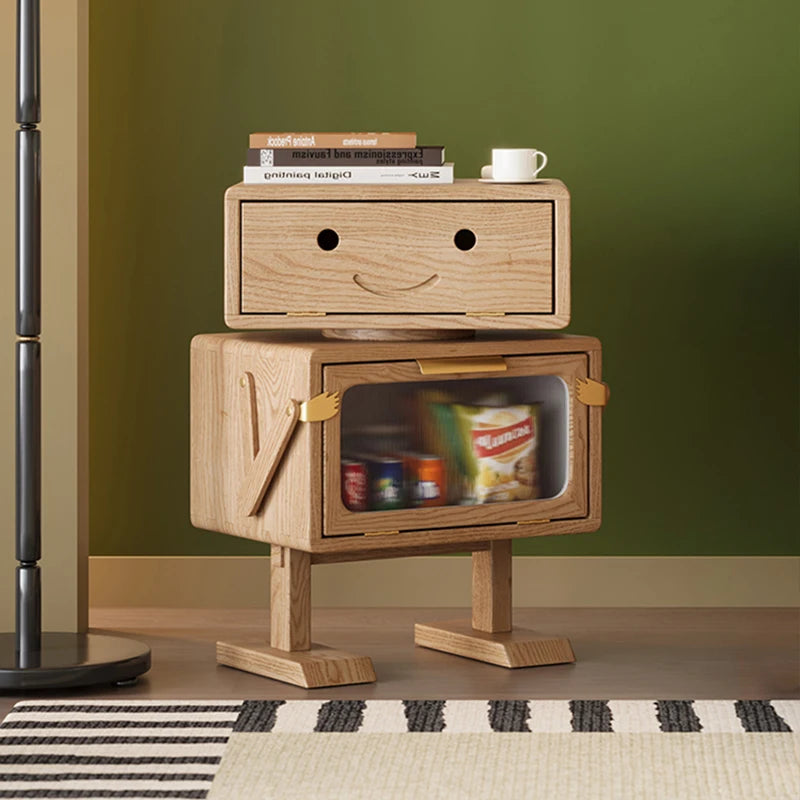Modern Wooden Nightstand with Drawer Bedroom & Living Room Use