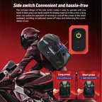 Rechargeable LED Display Motorbike Backpack Waterproof, Helmet Holder, Outdoor Cycling Bag
