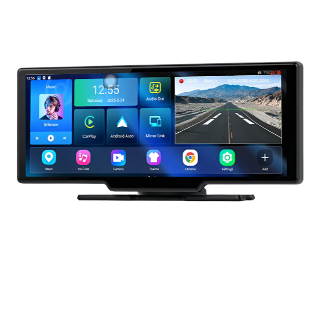 10.26" Touchscreen Car Mirror Dash Camera with Dual Lens, WiFi & Bluetooth