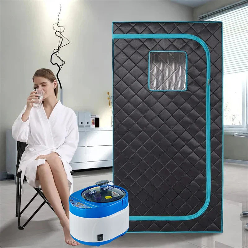 Home Spa Steam Sauna Kit with Dual Accessories Black