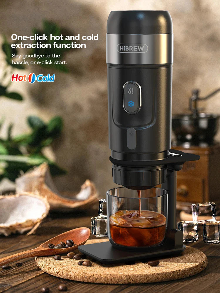 Portable Espresso Coffee Maker for Car & Home – 12V Compatible with Pods & Ground Coffee