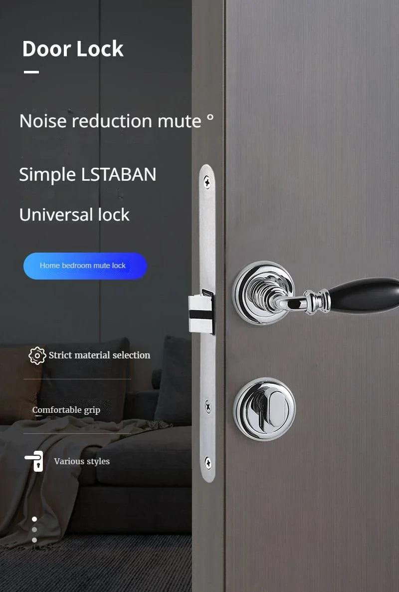 Silent Mechanical Door Lock with Key for Toilet or Bedroom