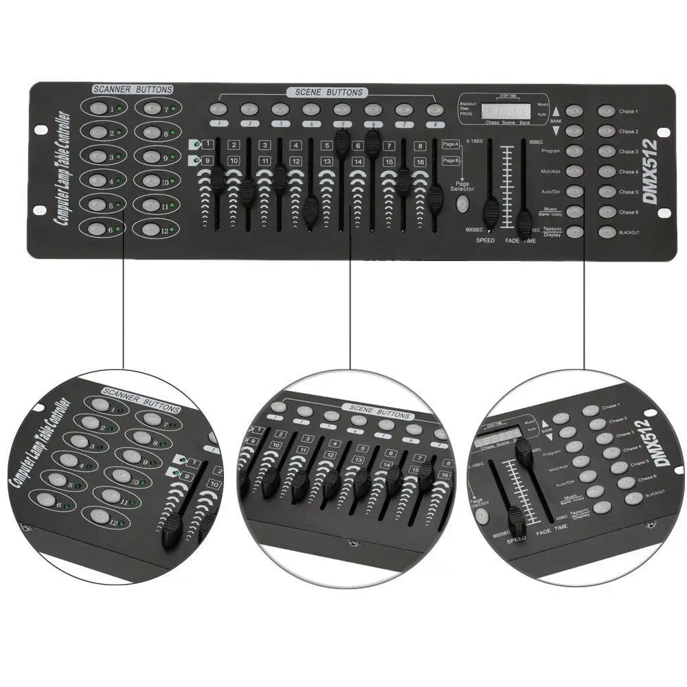 192-Channel DMX Controller Console for Stage and DJ Lighting