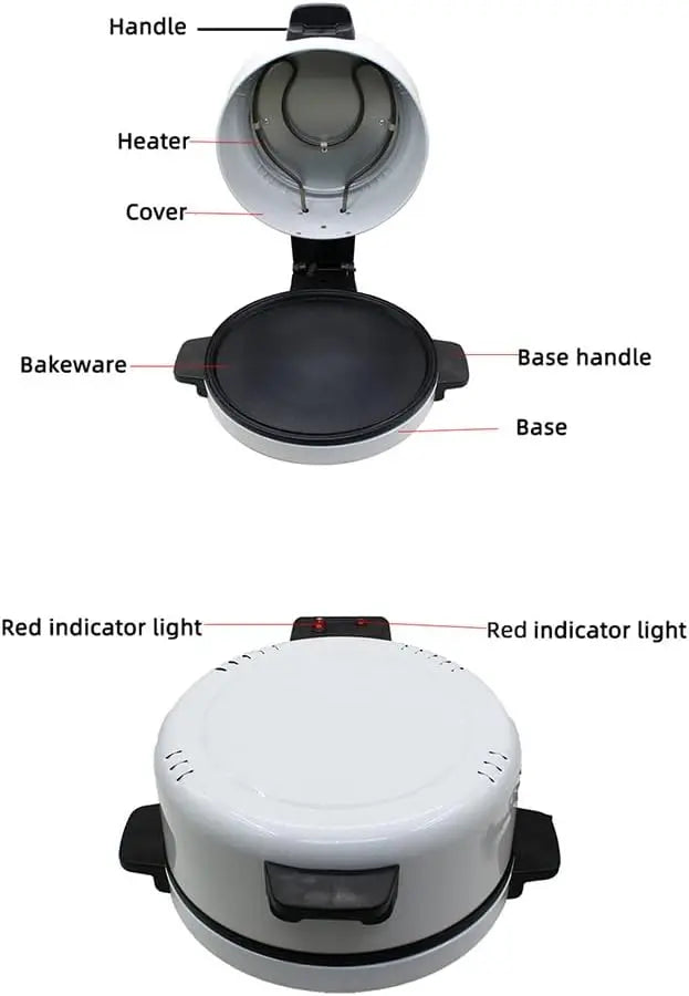 Portable Home Pizza Machine, 2000W Nonstick Electric Oven for Patio, RV & Kitchen