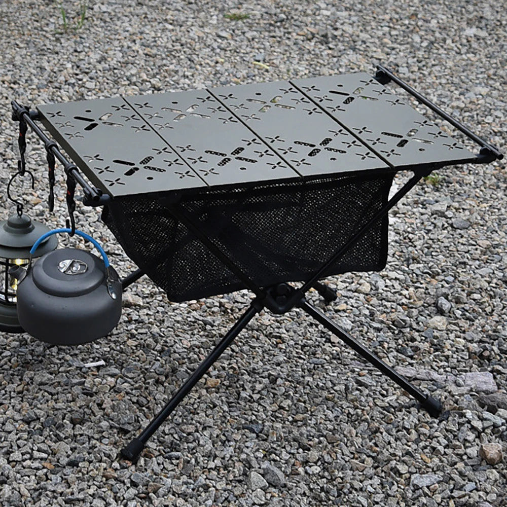 Portable Foldable Camping Table Lightweight Aluminum Alloy Outdoor Picnic & Fishing Table