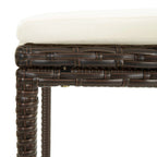 Set of 2 Outdoor PE Rattan Bar Stools with Cushions & Built-In Footrest